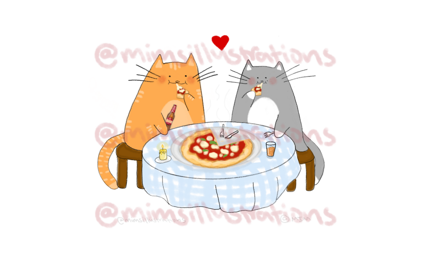 Dinner & a View, Pizza with You (Digital Print)