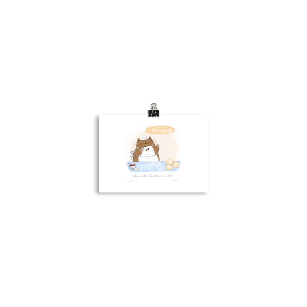 Chef Antonio Spins Pizza Dough 🍕 (Physical Print, delivered directly to you!)